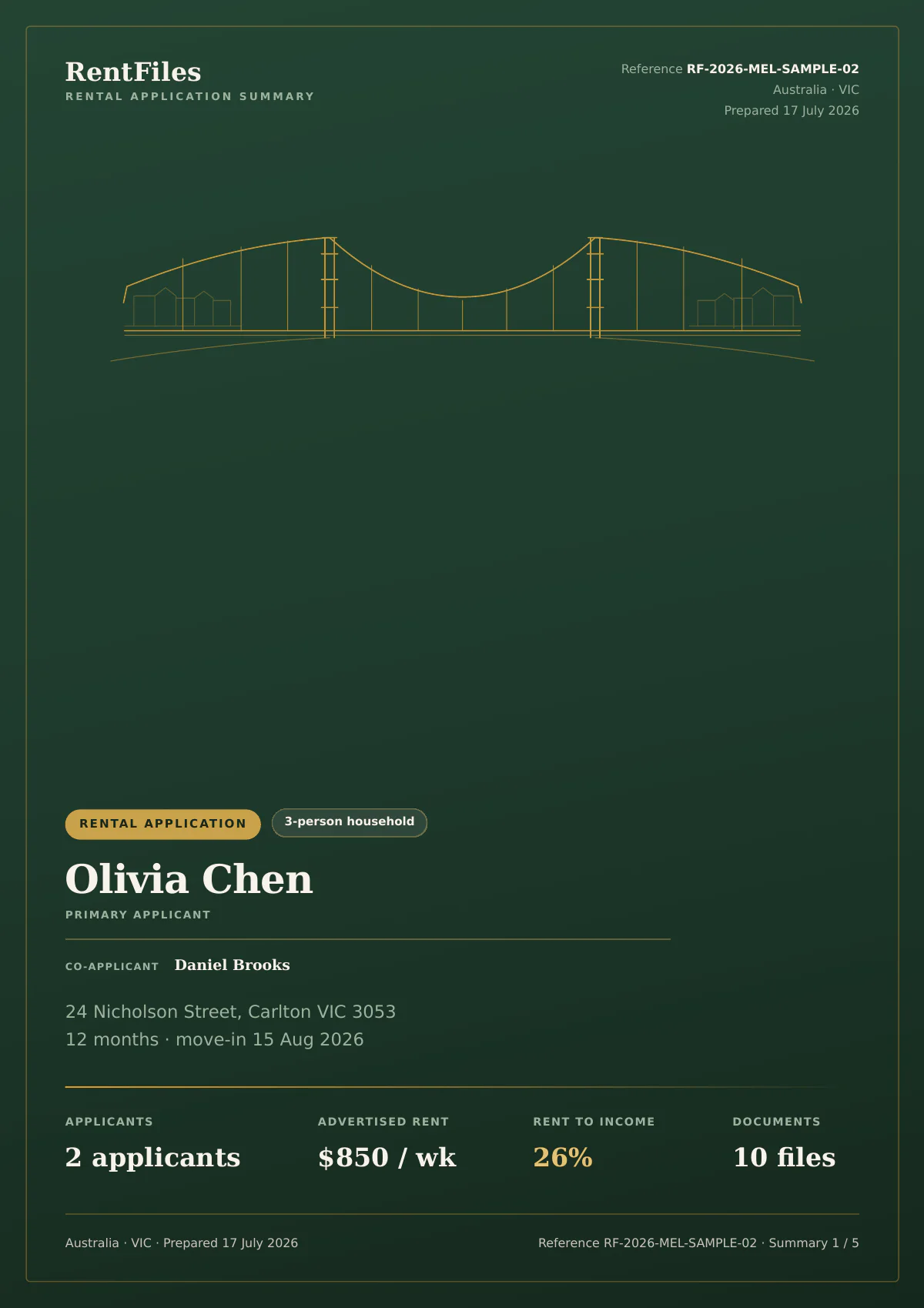 Agency Pack Application cover, page 1 of 5